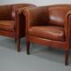 Vintage Dutch Leather Club Chairs, Set of 2