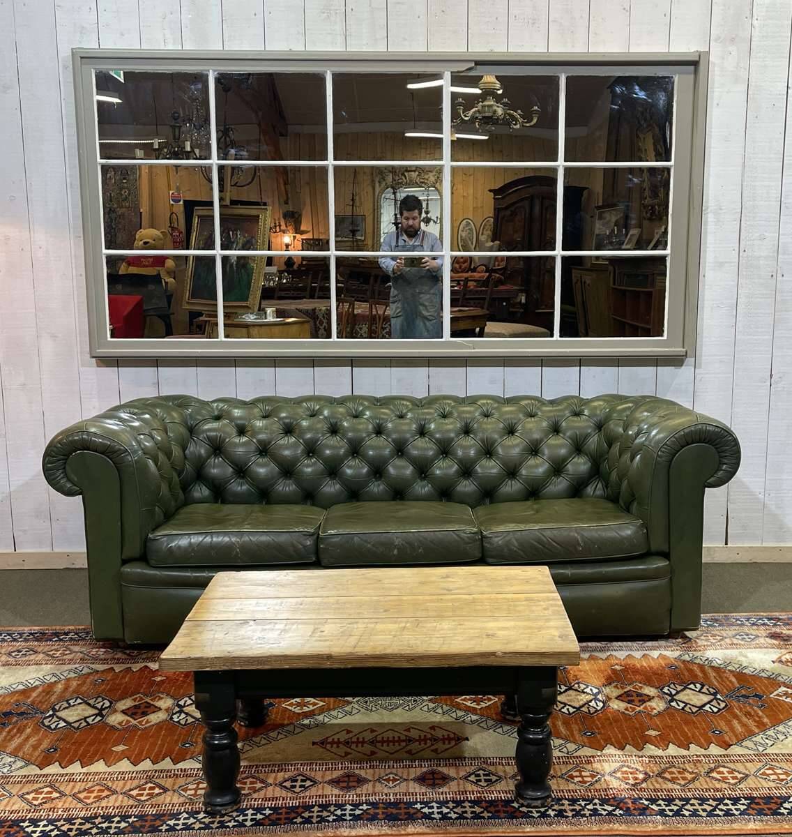 Large English industrial mirror, 1990s work, pub background