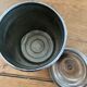 Set of two chrome-plated copper coffee/sugar jars stamped