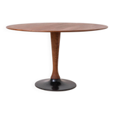 Table à manger ronde Mid-Century Modern, Tchécoslovaquie, style Eero Saarinen