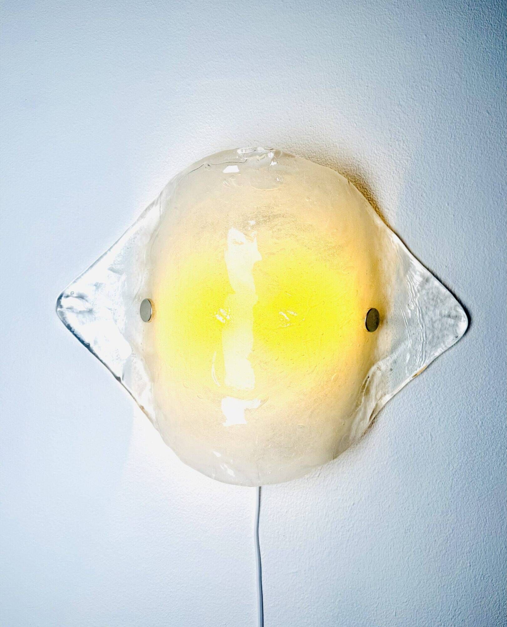 Model 4636/2 Ice Glass Wall Lamp By Carlo Nason For Franken Kg, Germany 1970S