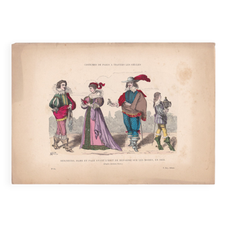 Une illustration , une image planche d'époque éditeur f . roy  costumes de paris