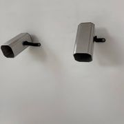 Pair of adjustable vintage wall lights, anodised aluminium, France, 1980.