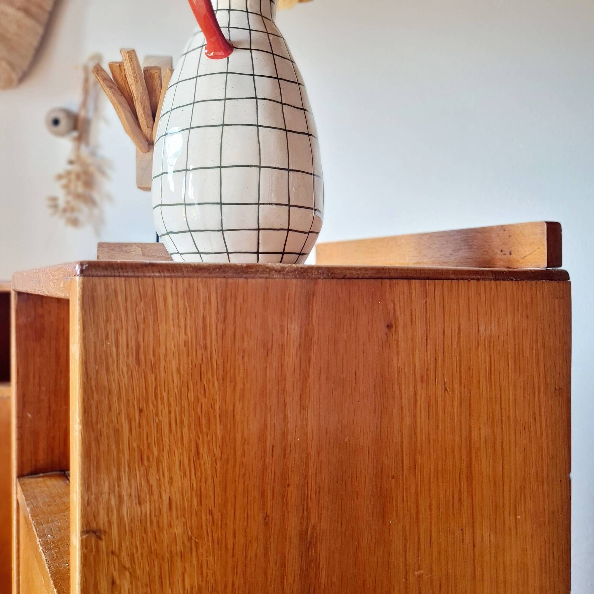 Art Deco pair of bedside tables in light oak by A. Gardner & Son