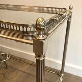 Silver brass rolling table with removable trays