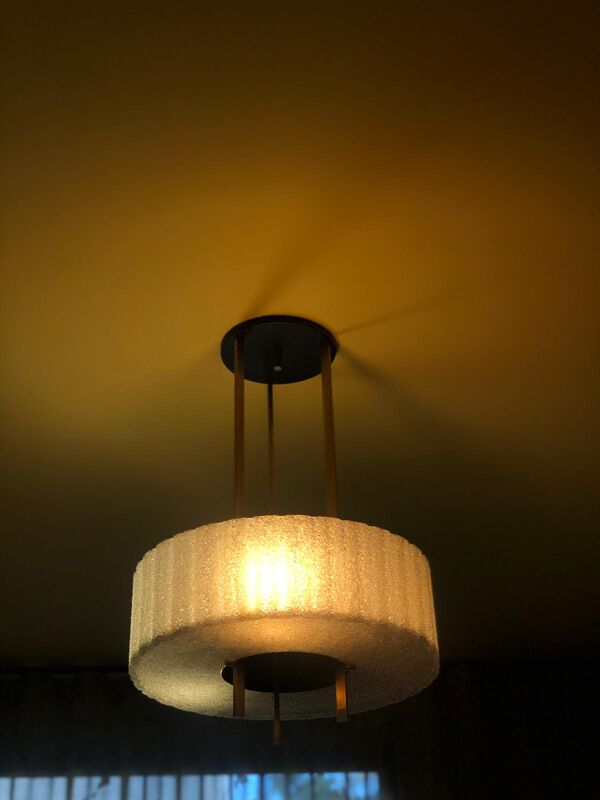 Lustre année 50 vintage laiton doré