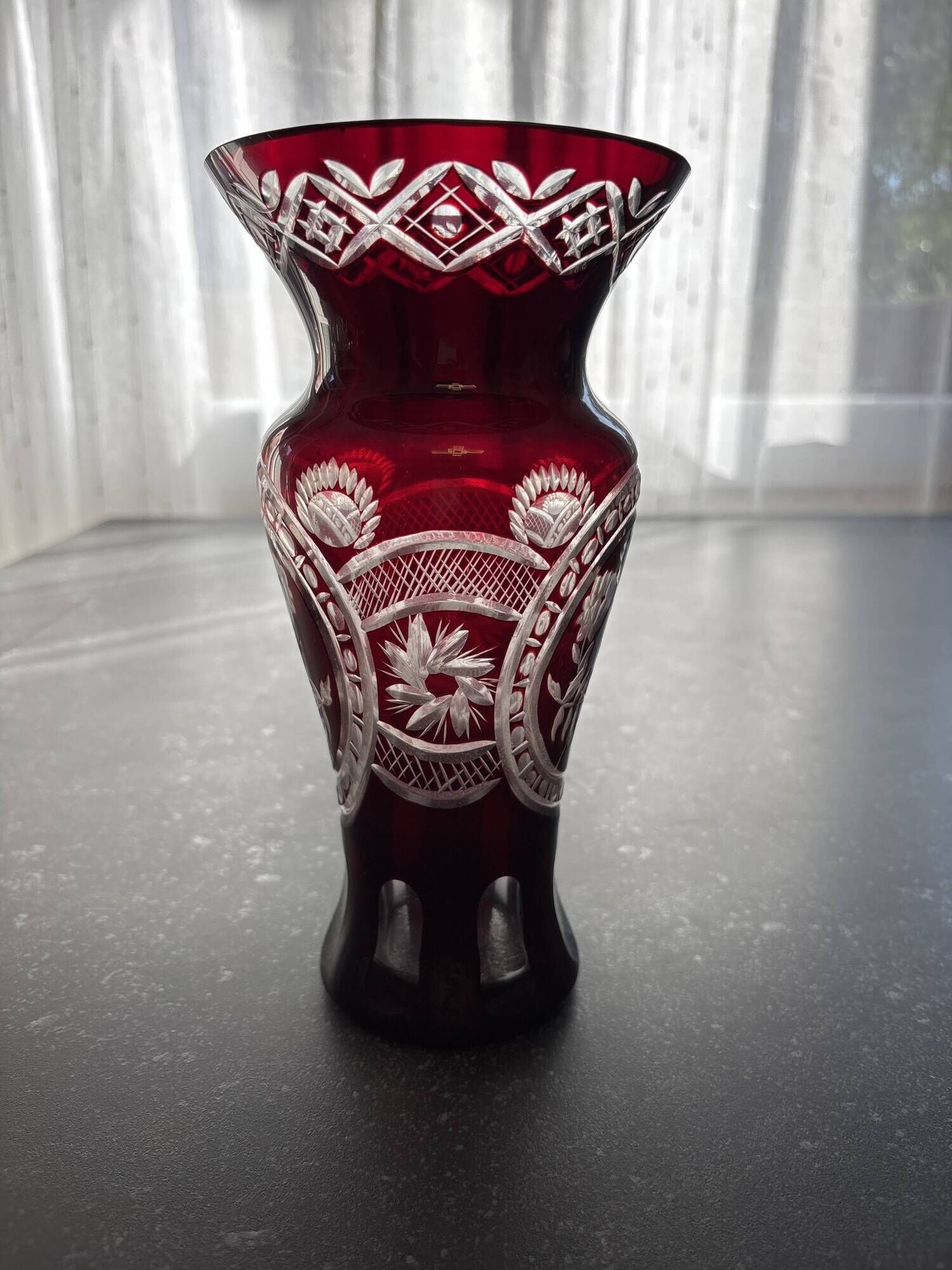 Ruby crystal vase