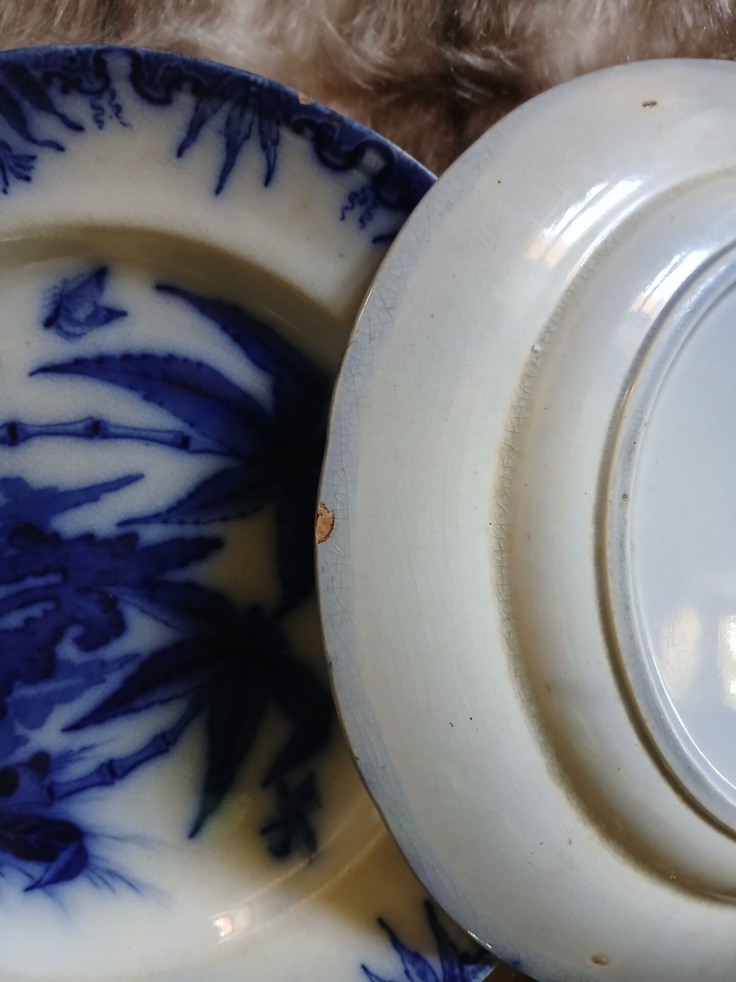 8 very old flat plates made of ironstone