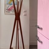 Designer teak coat rack
