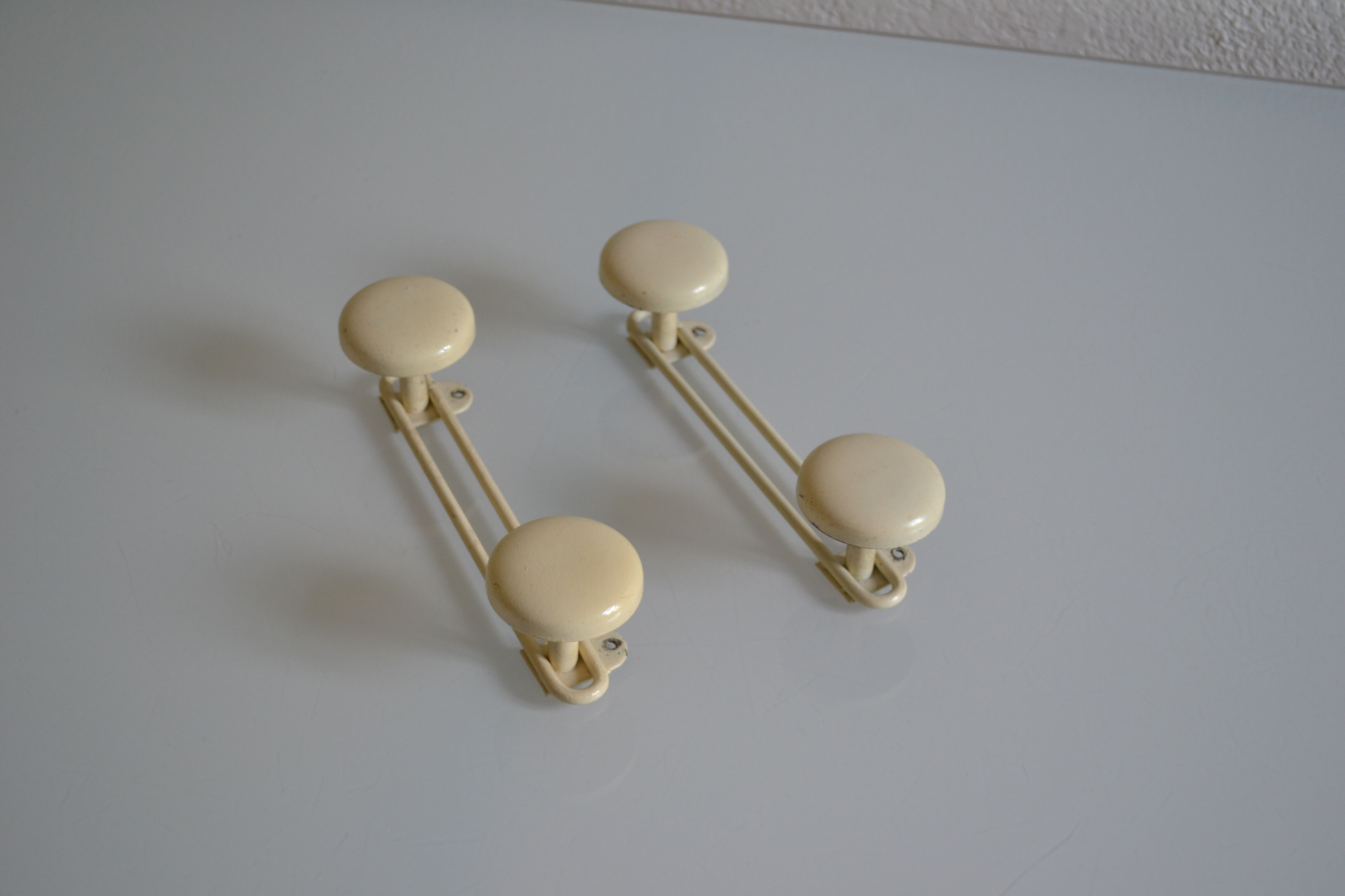 2 double coat hooks vintage 60's