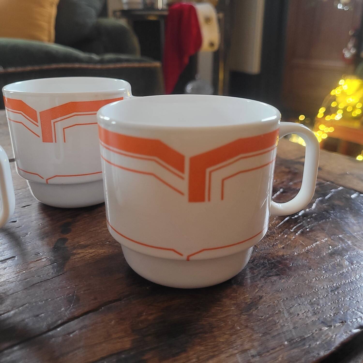 4 stackable Rivanel opaline cups Pop 70's