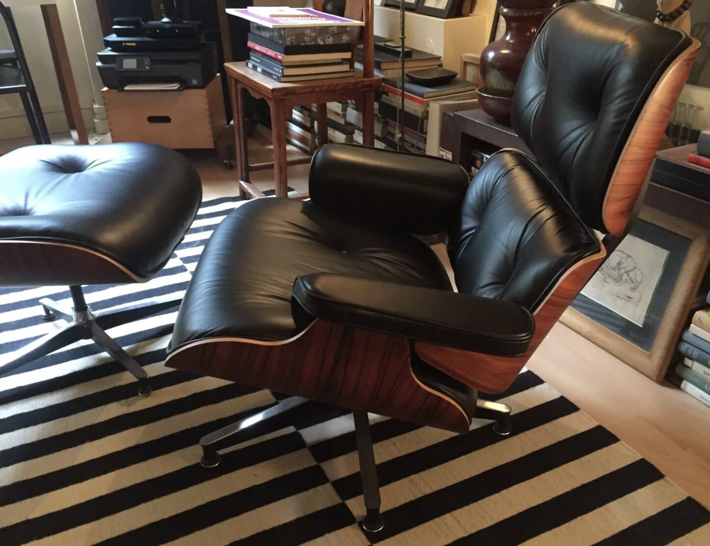 Eames armchair and ottoman