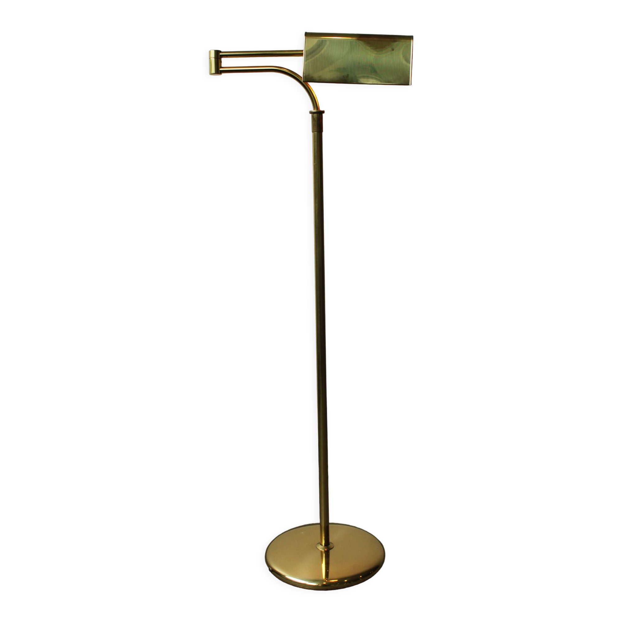 Gilded brass articulated reading light, France, 70's.