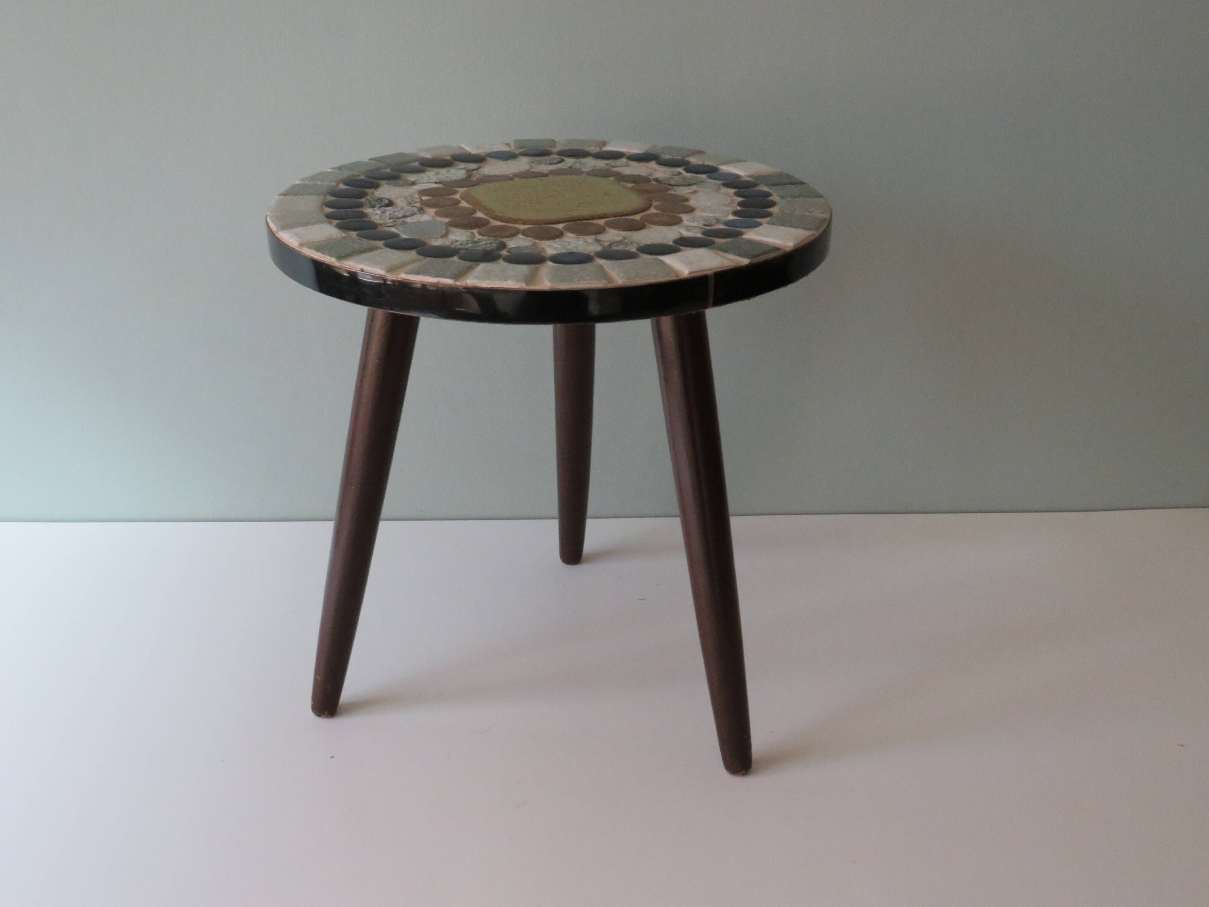 Side table with mosaic from the 1970s