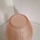 Large pink art deco vase in molded glass with flower decoration