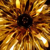 Wall sconce Venini crystal sun with golden structure
