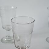Set of 6 mismatched 19th century wine glasses