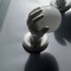 Pair of opaline and ceramic hand sconces