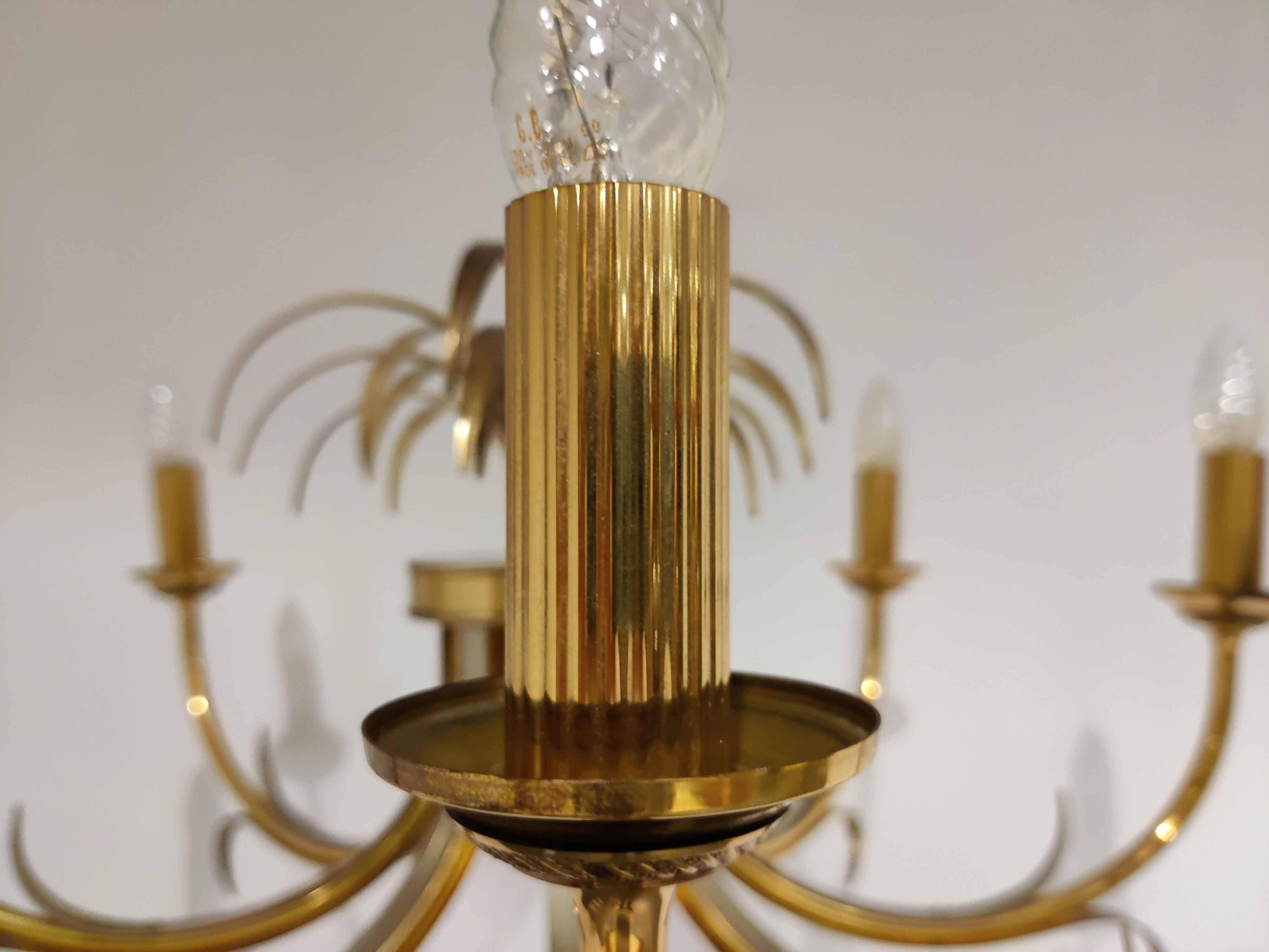 Brass pineapple chandelier, 1970s