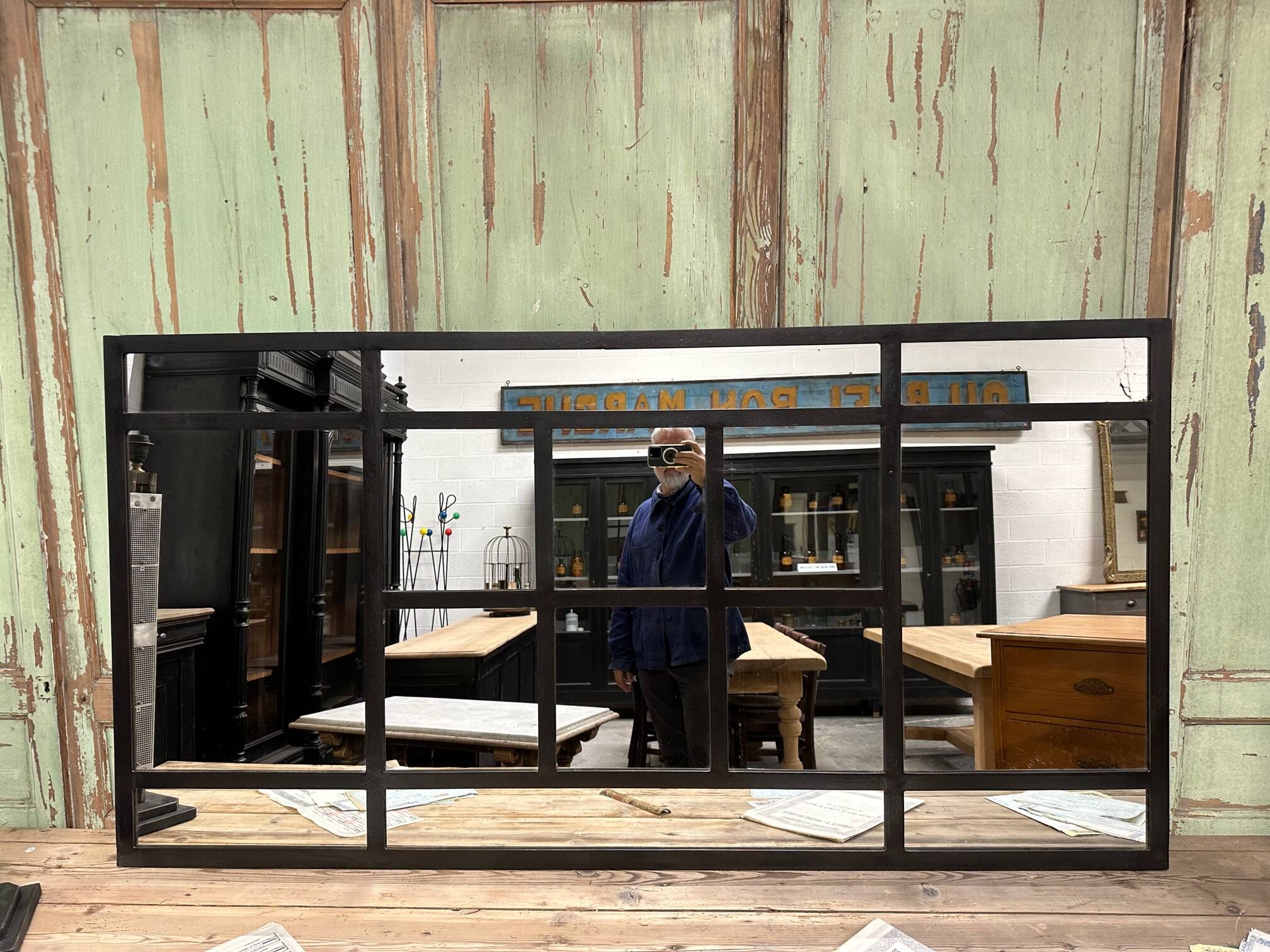 Large metal mirror