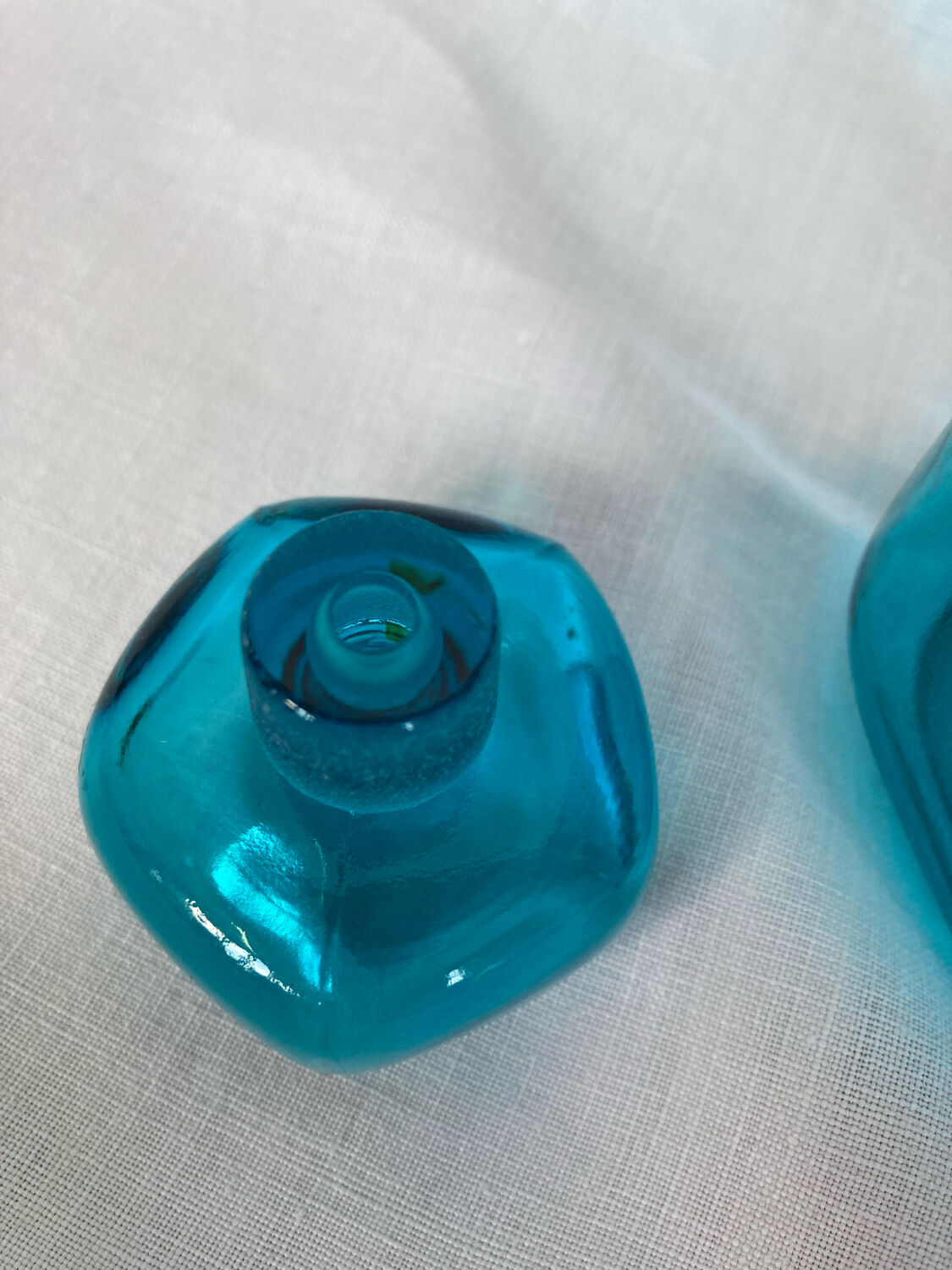 Blue glass toilet bottle Marcel Franck