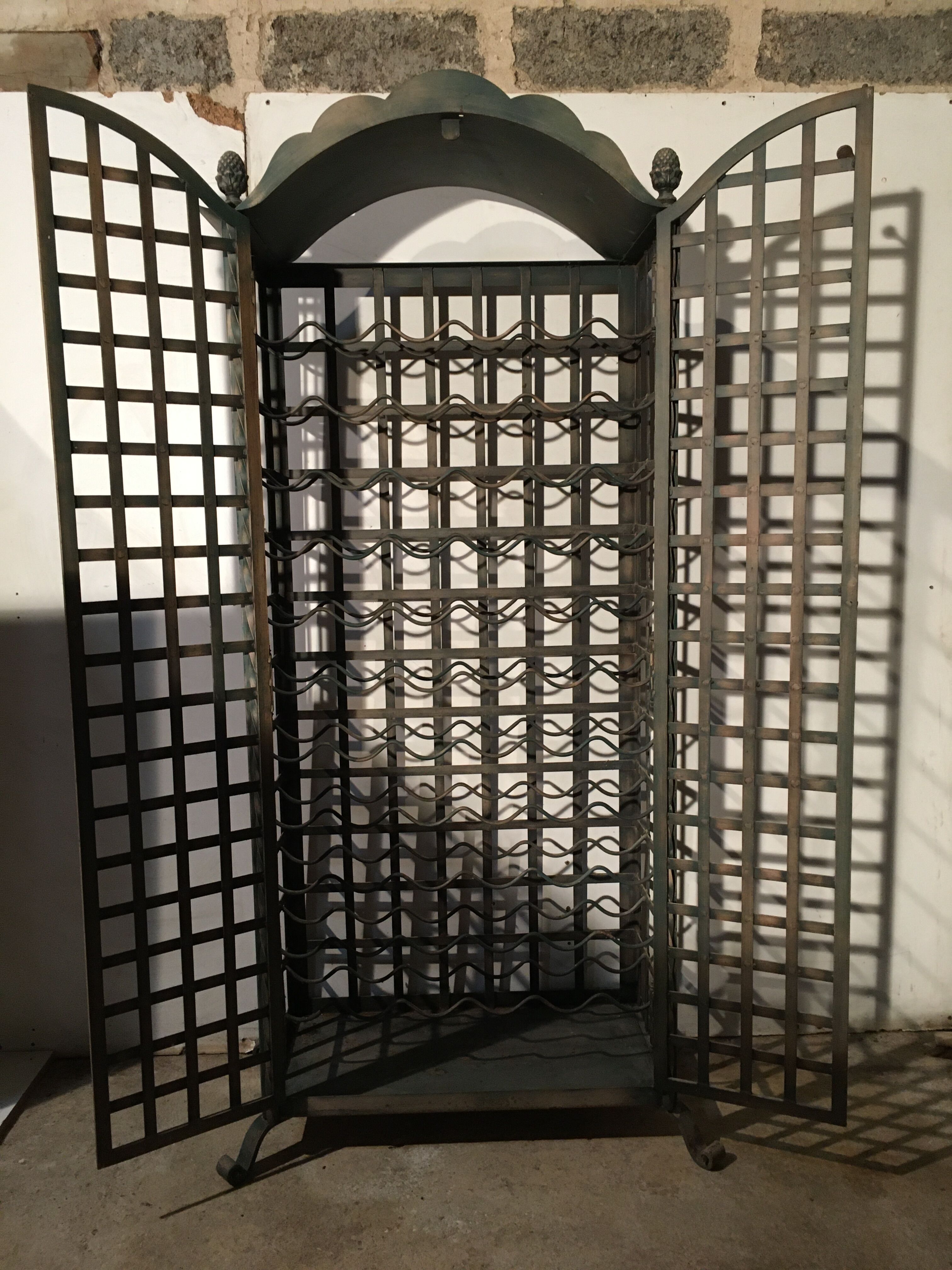 Wrought iron wine cabinet