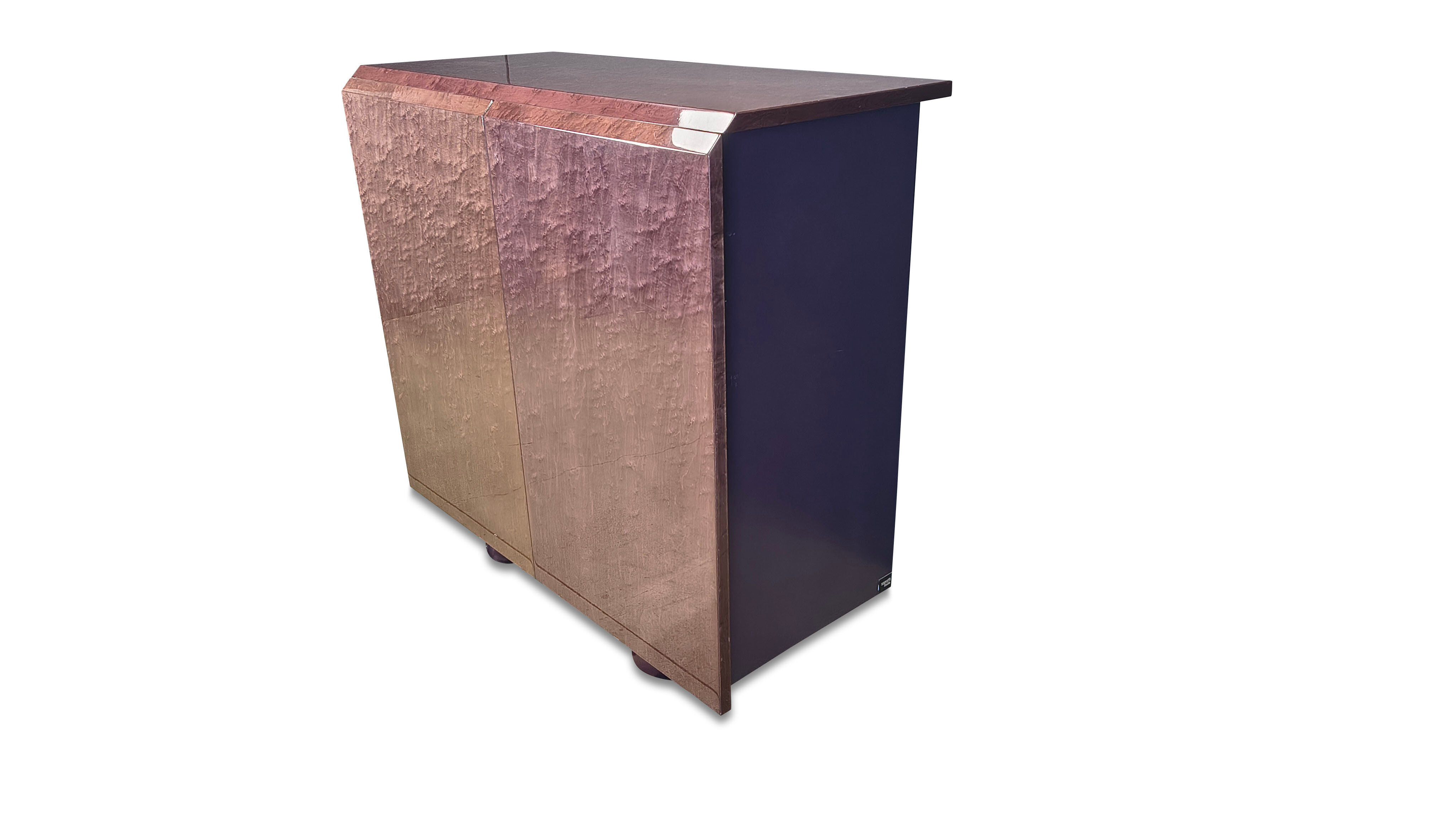 Burl bar cabinet by Giovanni Offredi for Saporiti, 1970s