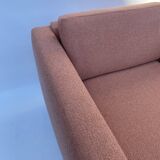 1970s Swivel Cube Armchair Chrome Peach Boucle Vintage Midcentury