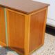 Small vintage desk with 3 drawers in lacquered tube and wood