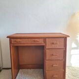 Vintage rattan desk from the 1970s.