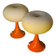 Pair of Prisma Mushroom Table Lamps 1975 to 80, Ufo A Space 30x22