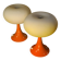 Pair of Prisma Mushroom Table Lamps 1975 to 80, Ufo A Space 30x22