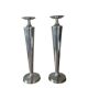 Pair of aluminium cast candle holders 52cm