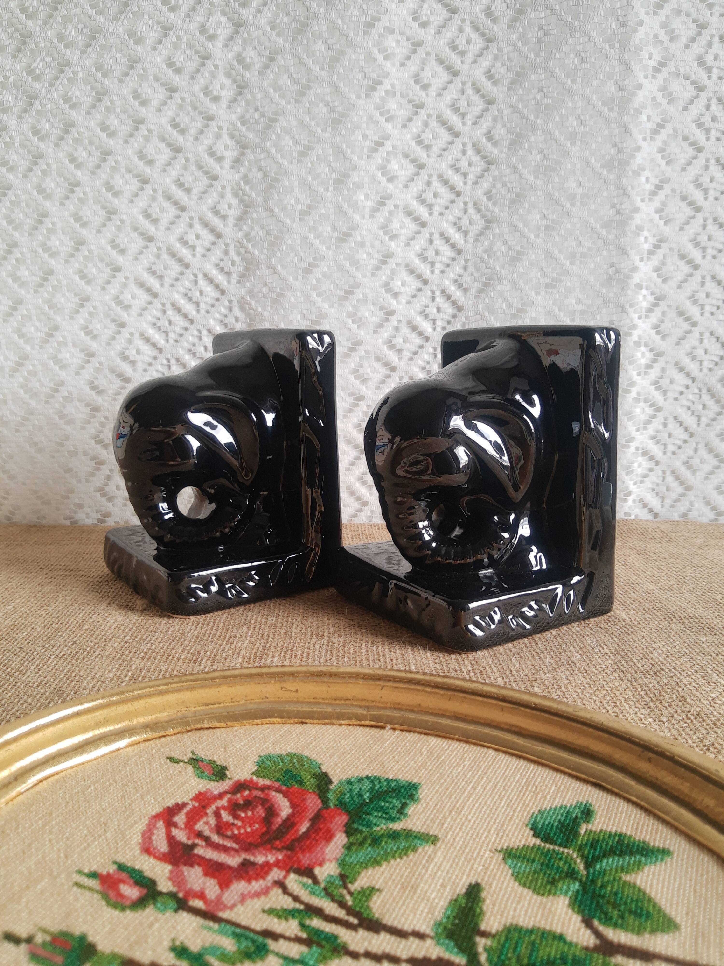 Pair of greenhouse books ceramic vintage elephant