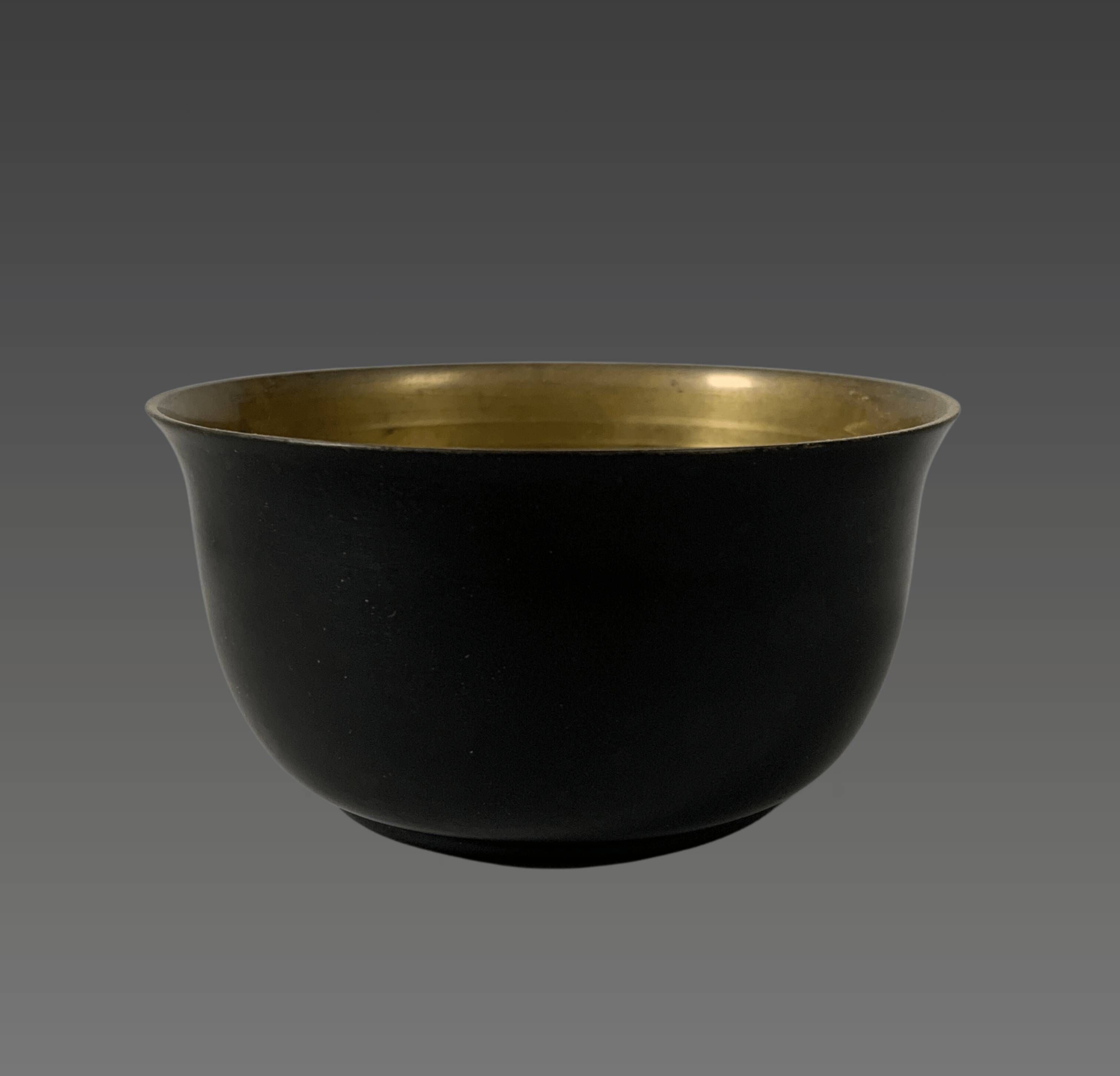 Jean dunand (1877-1942). art deco lacquered bronze bowl.