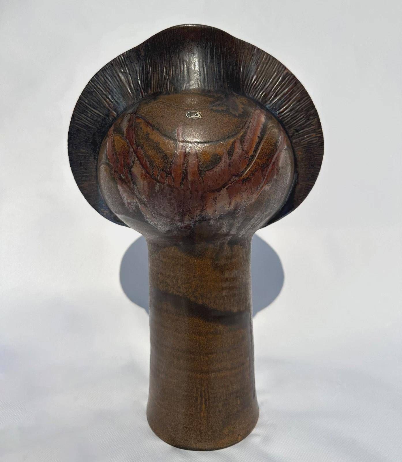 Fritz van Daalen studio pottery totem vase, 1960s-70s