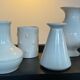 Series of 6 vintage vases in white ceramic years 60-70
