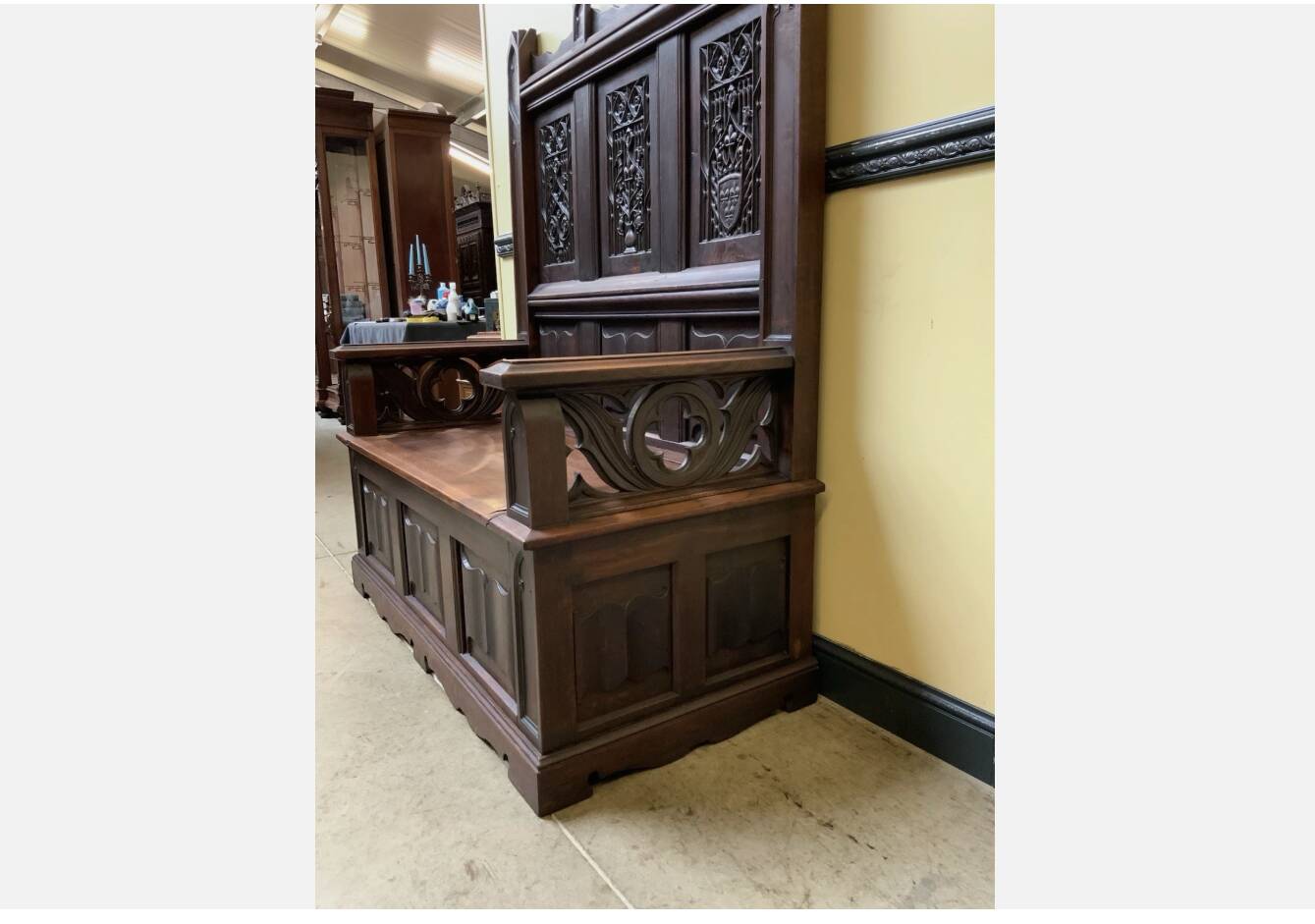 Antique - Impressive Neo-Gothic Chest Bench