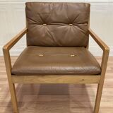 Scandinavian design leather armchair "Bernt Petersen" 1960.