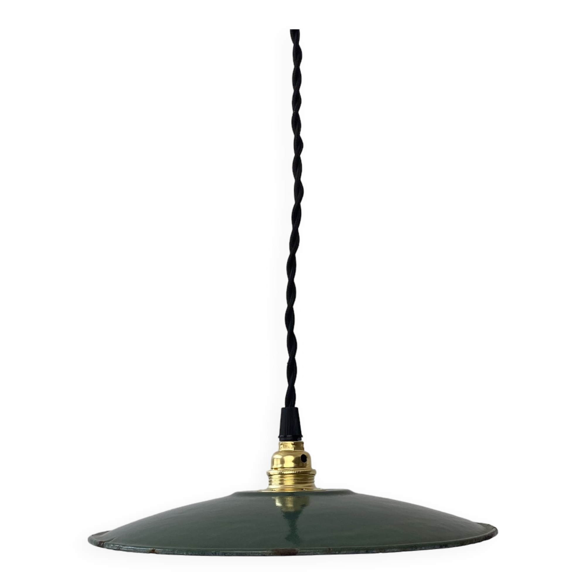 Old industrial blue grey enamelled suspension