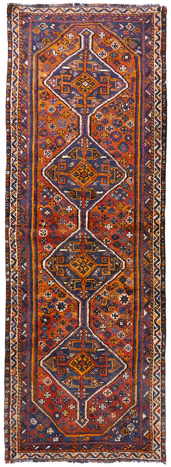 Corridor & orient carpet entirely handmade "Shiraz"