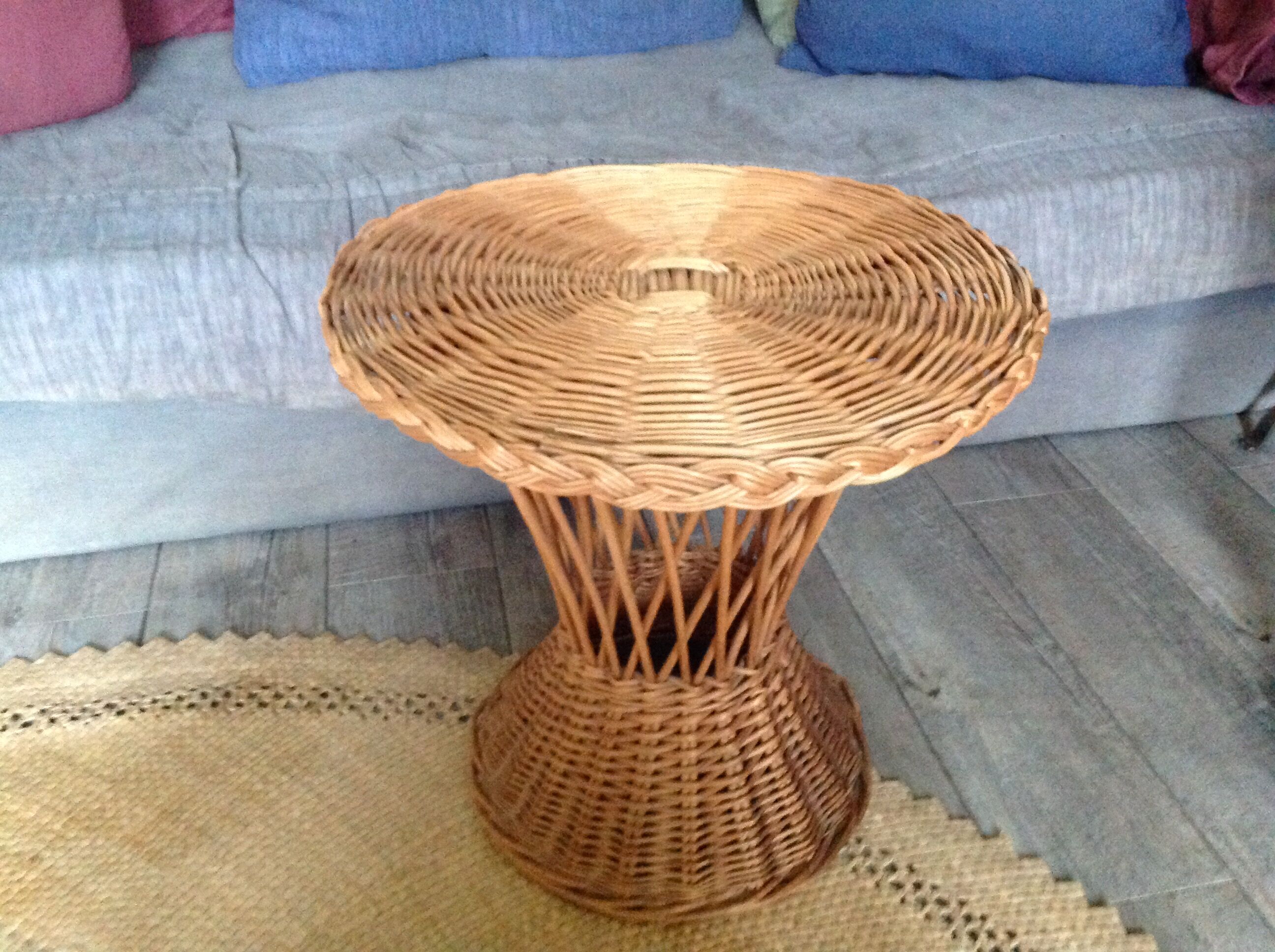 Wicker side table