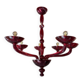 Lustre Murano rouge 1970