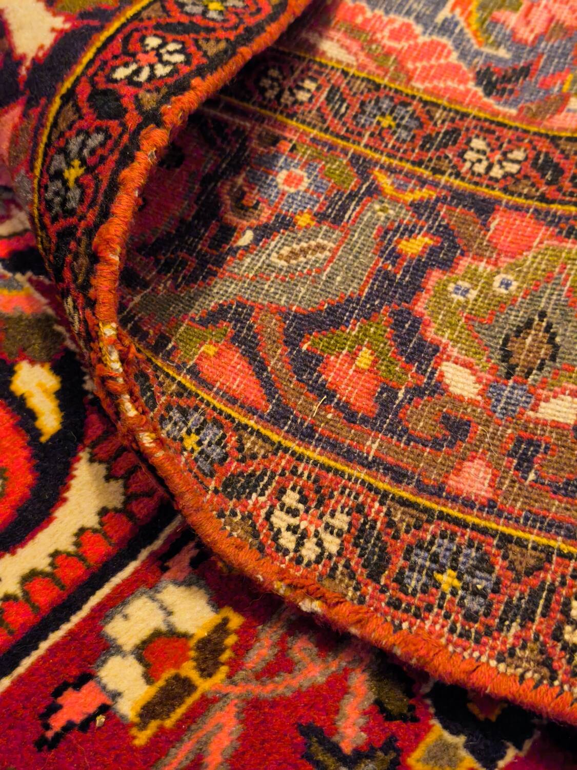Hand-knotted Bakhtiari Persian carpet from Iran.