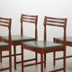 Bovenkamp Vintage Design Teak Wooden Dining Chairs with Leather Upholstery