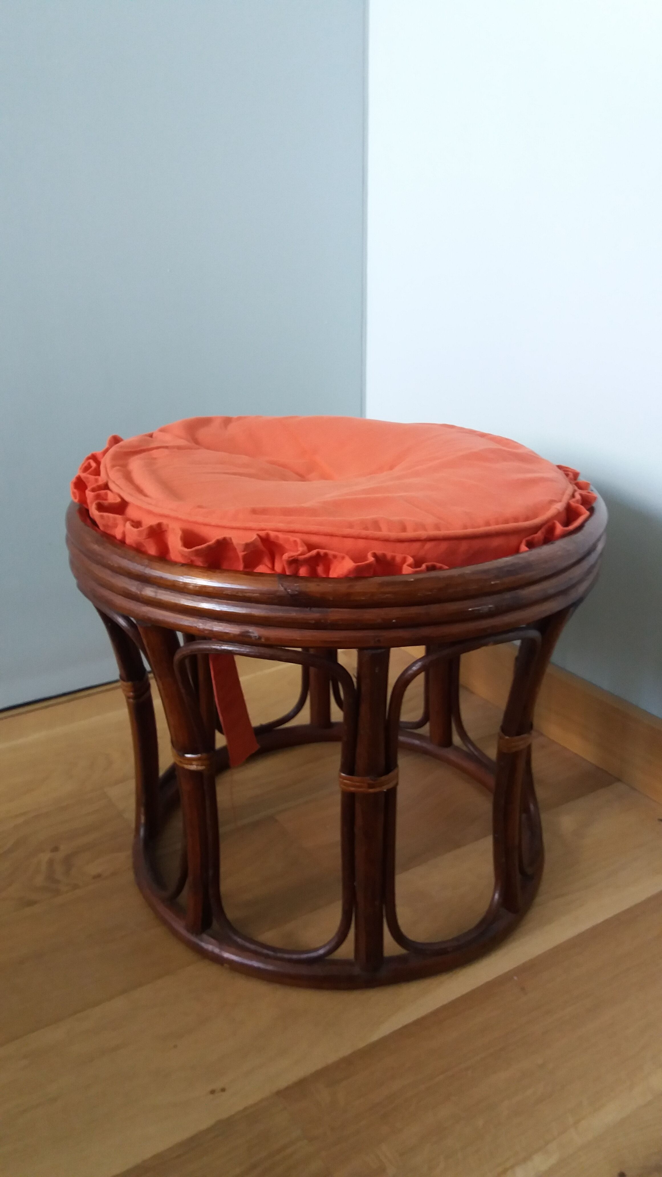 Rattan wicker pouffe stool