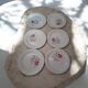 Set of 6 antique flat plates in porcelain from Vierzon - Decor f