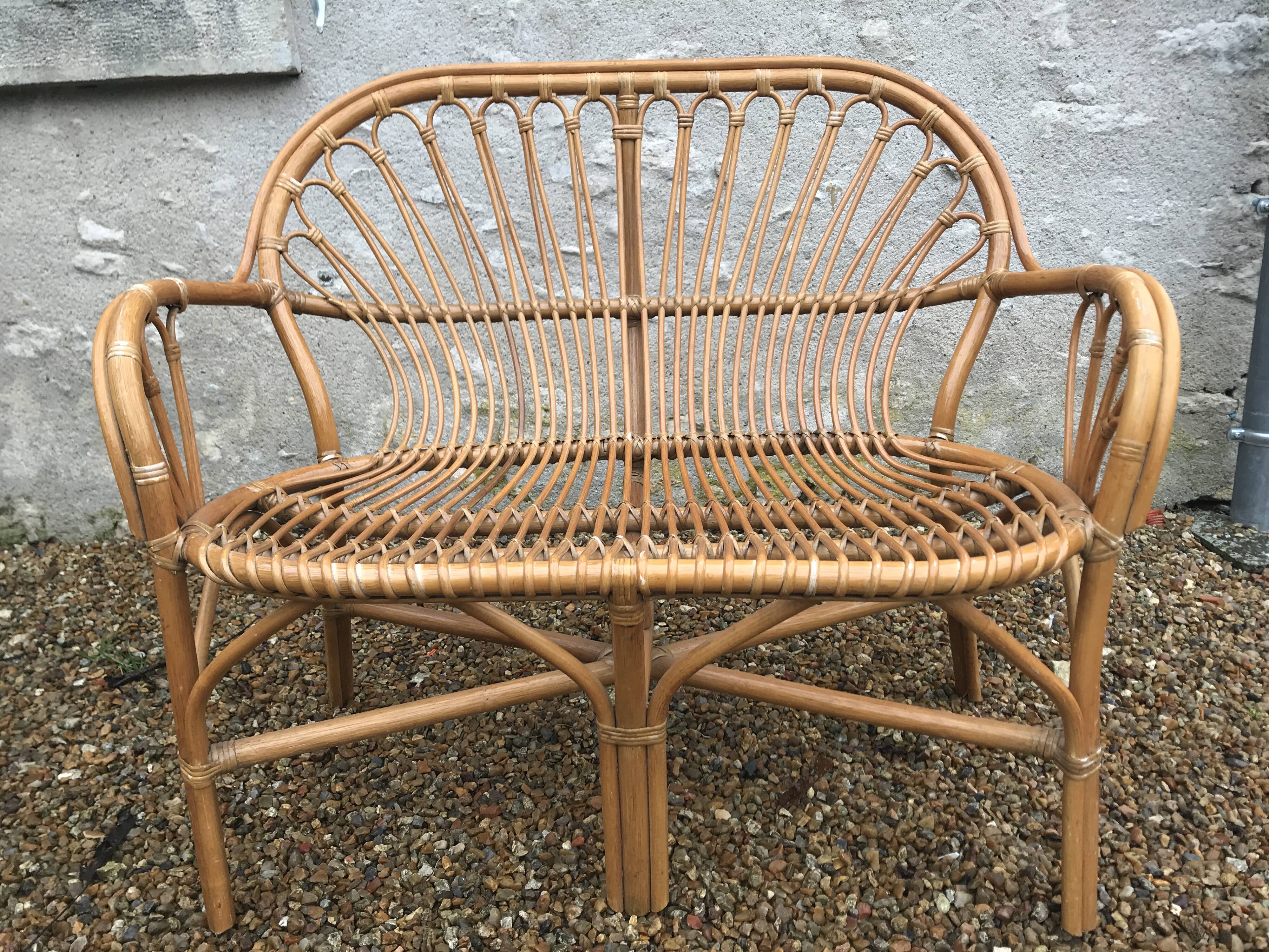 Vintage rattan seat length 103