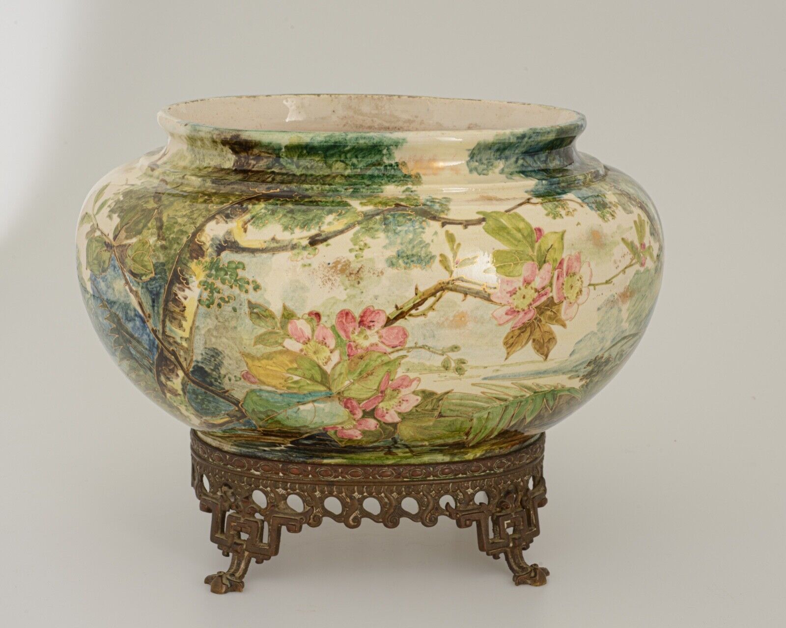 Cache pot slip impressionist 1900 japanese base montigny nineteenth