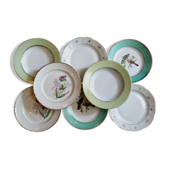Vintage mismatched plates